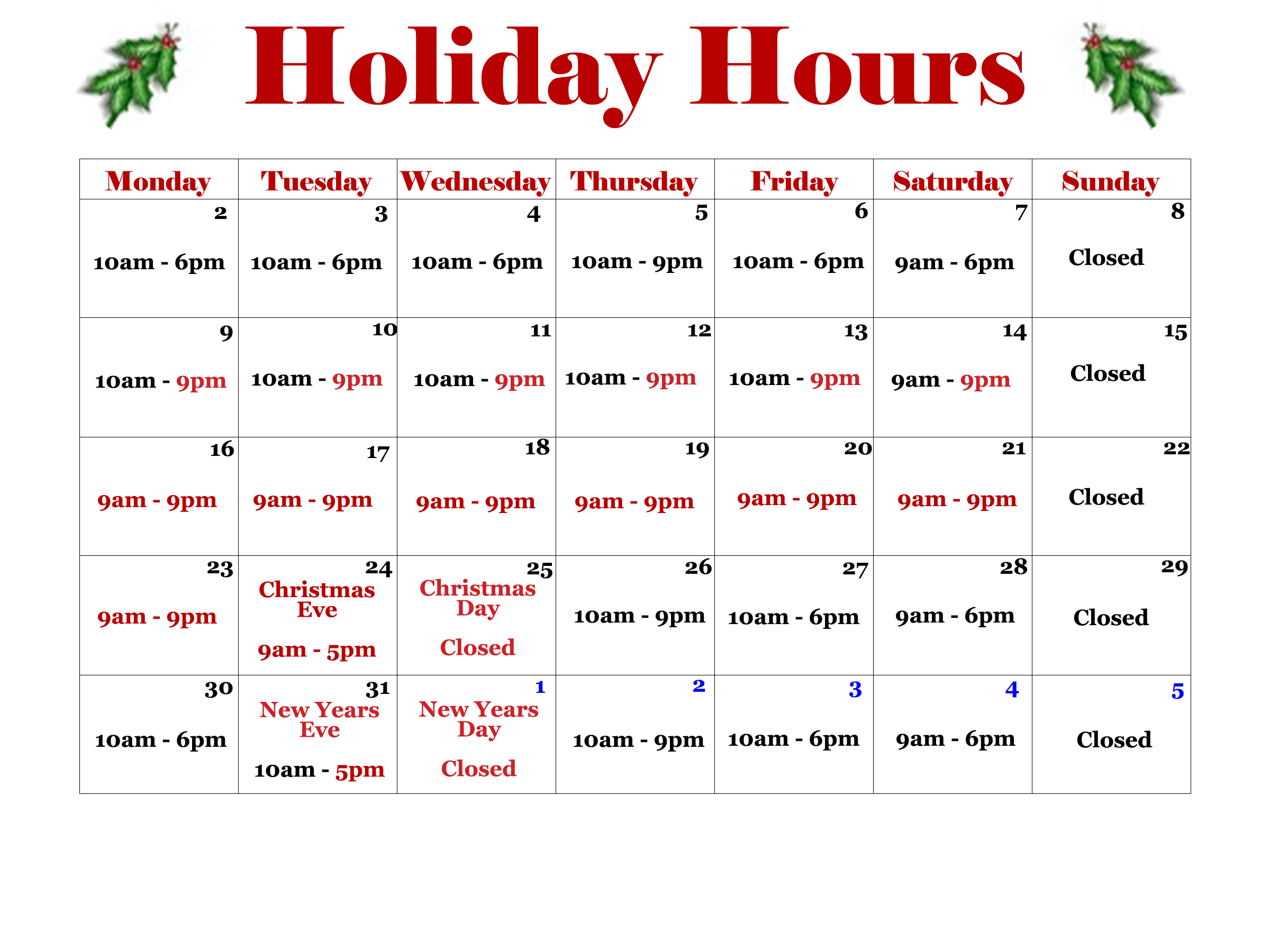 holiday_hours_calendar2013