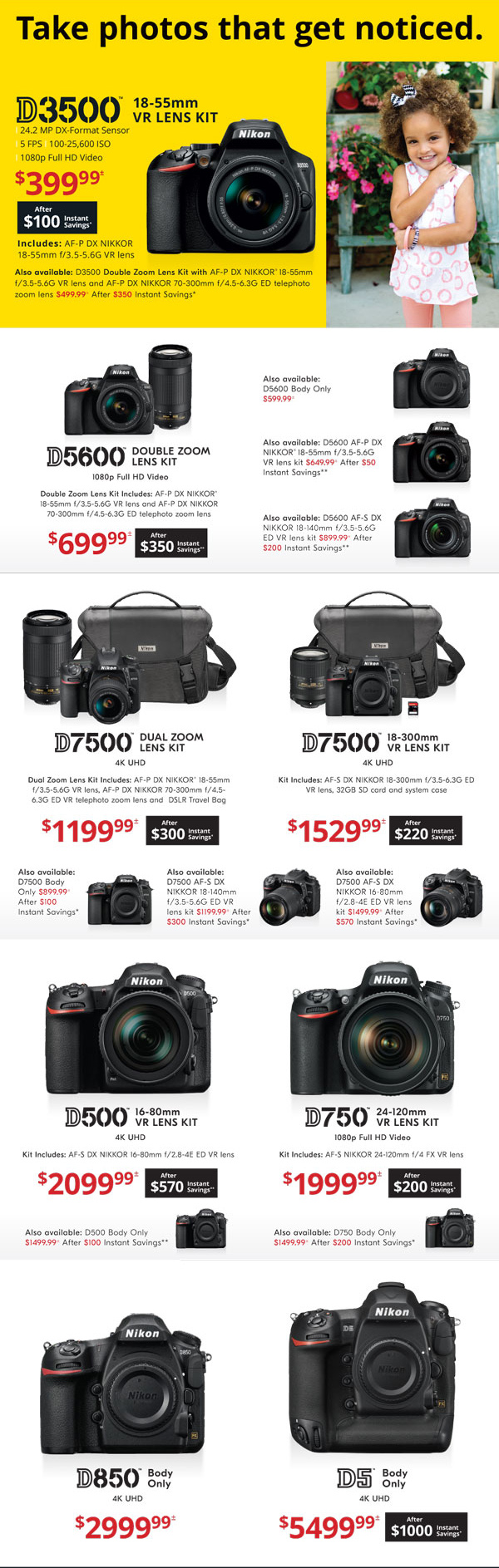 Take photos that get noticed. Nikon savings April 20th - 26th 2020