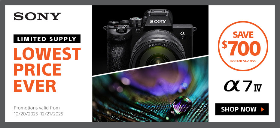 Sony - Lowest Price Ever - Sony A7 IV - Save $700 - 10/20-12/21/25
