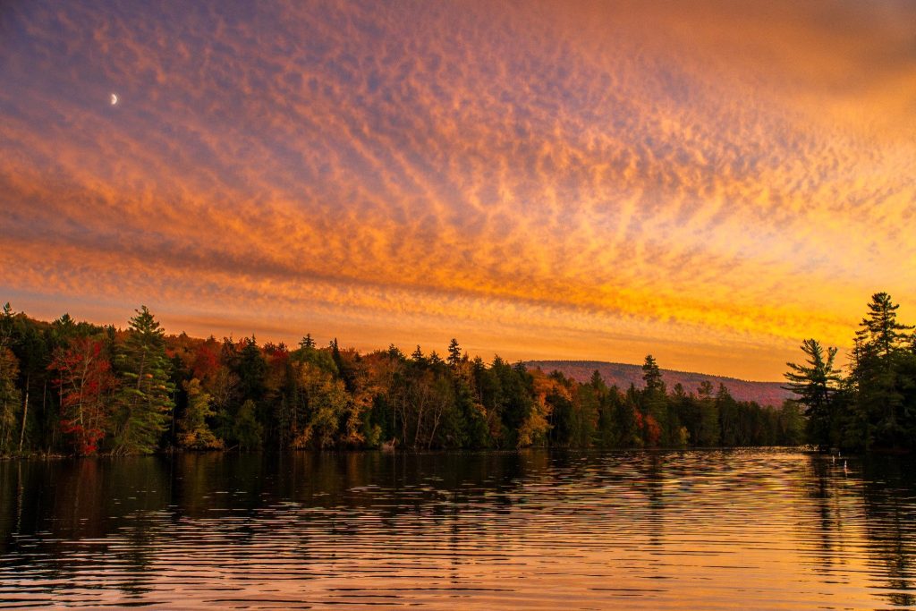 Sunset on lake